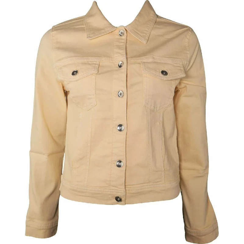 Amara Reya AR Feather Womens Denim Jacket - Yellow Women's stylish jackets