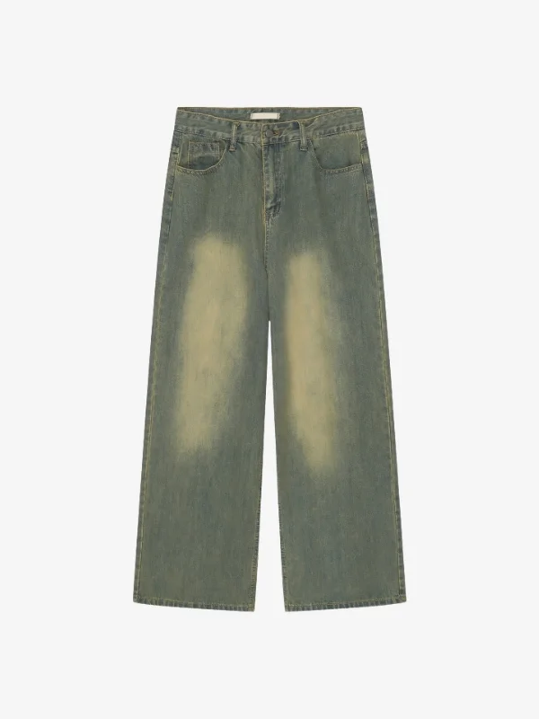 KG Brown Washed Loose Jeans