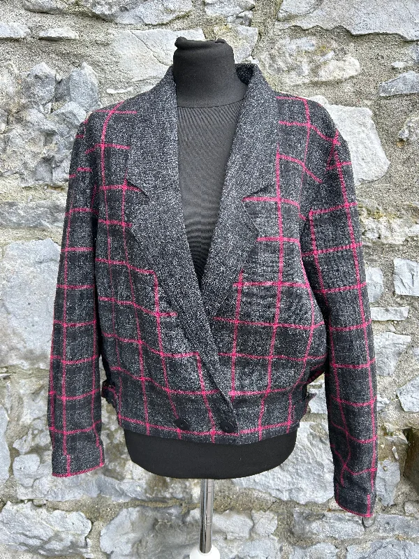 80s Grey&pink woolly jacket uk 10 Women's winter-ready jackets