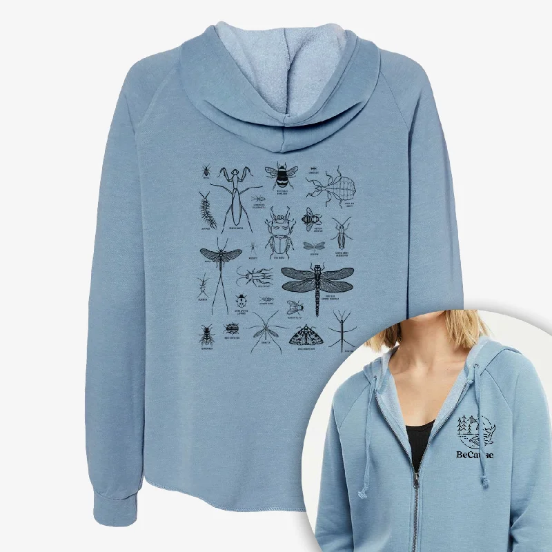 Chart of Arthropods/Insects - Women's Cali Wave Zip-Up Sweatshirt Lightweight Hoodie Sweatshirt