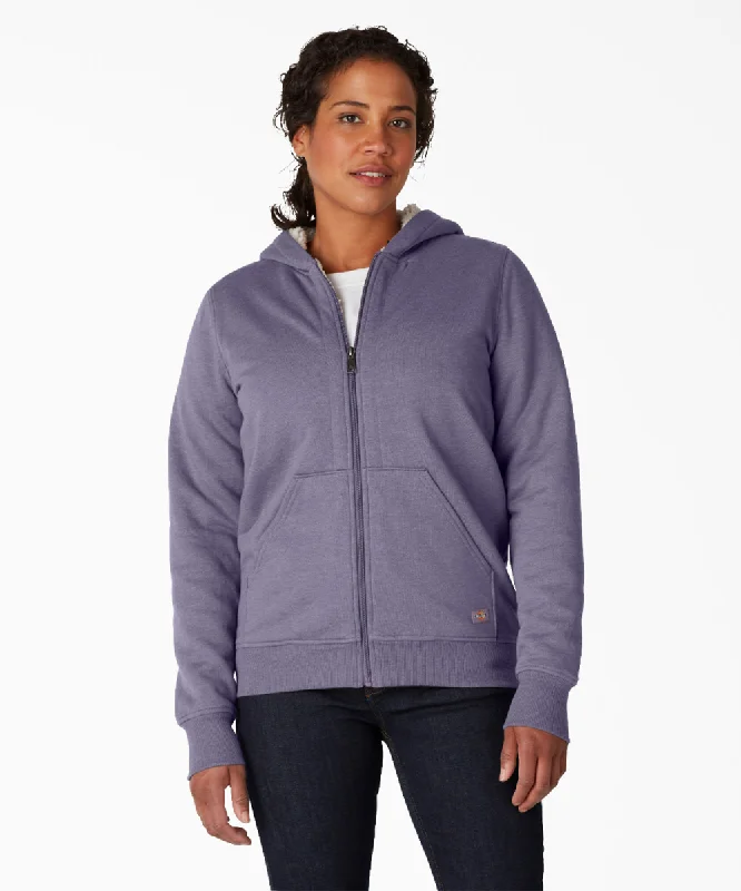 Dickies Women's Fleece Lined Hooded Sweatshirt - Blue Violet Basic Hoodie Sweatshirt Look