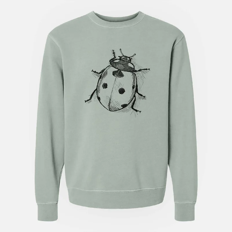 Coccinella septempunctata - Seven-spot Ladybird Ladybug - Unisex Pigment Dyed Crew Sweatshirt Cozy Sweatshirt Design