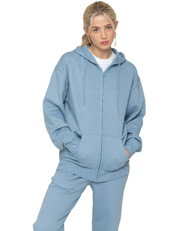 Enzo | Womens Oversized Zipped Hoodie Elegant Hoodies & Sweatshirts