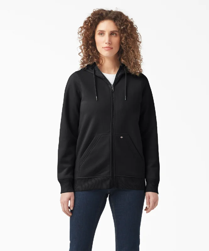 Dickies Women's Heavyweight Full-Zip Fleece Hoodie - Black Long Sleeve Hoodie