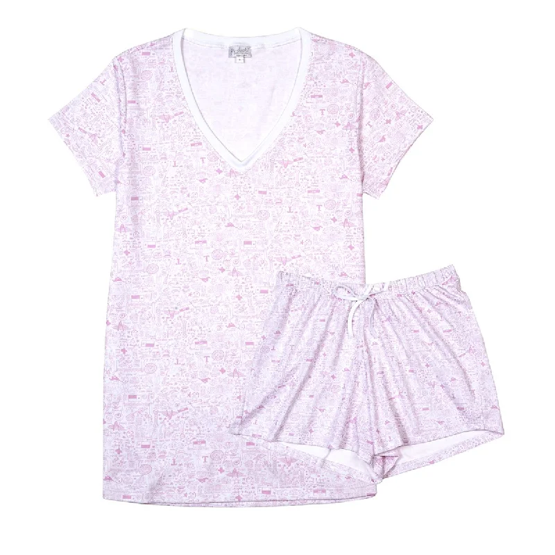 Dallas-Fort Worth Women’s Short Pajama Set Pajama sets with pockets