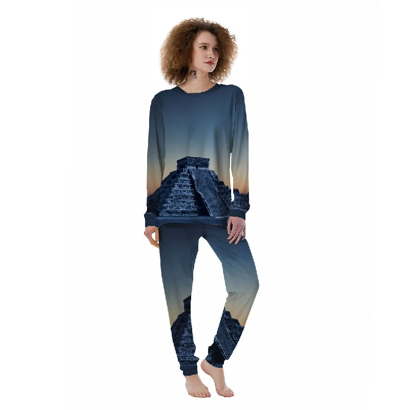 Pyramid Mayan Print Women's Pajamas Work-from-home pajama sets