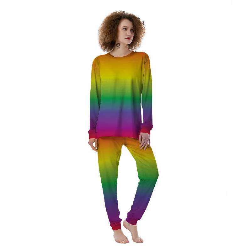 Rainbow Gradient LGBT Pride Print Women's Pajamas Chic pajama sets