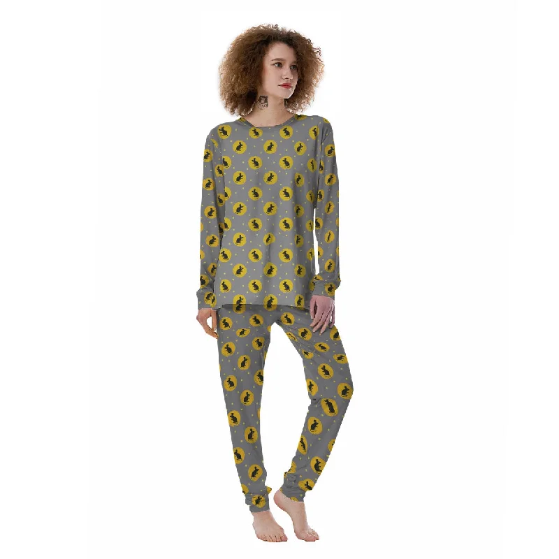 Rat Print Pattern Women's Pajamas Flannel pajama sets