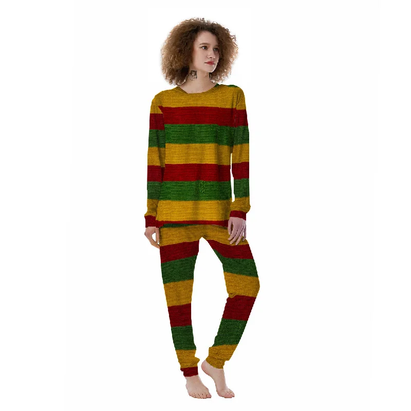 Reggae Knitted Print Pattern Women's Pajamas Best pajama sets for hot sleepers