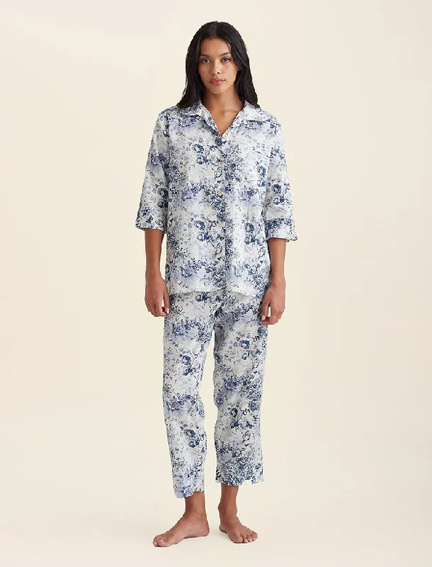 Toile De Jouy Crop PJ Set Best pajama sets for girls' night