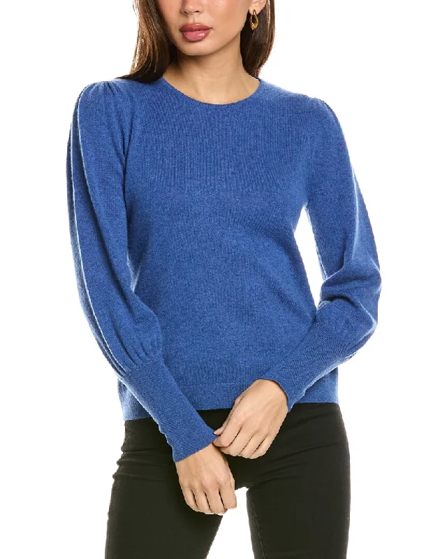 Forte Cashmere Gathered Sleeve Crew Cashmere Sweater Must-have sweaters for this season