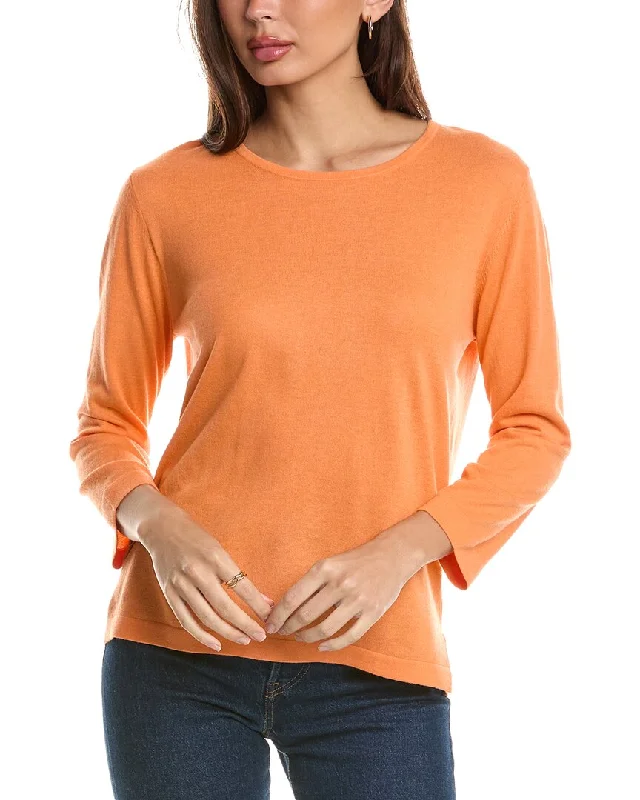 Forte Cashmere Aegean Crew Silk & Cashmere-Blend Sweater Women's fashion sweaters sale