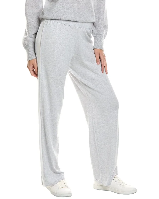 Forte Cashmere Pop Trim Cashmere-Blend Pant Lightweight sweaters for spring