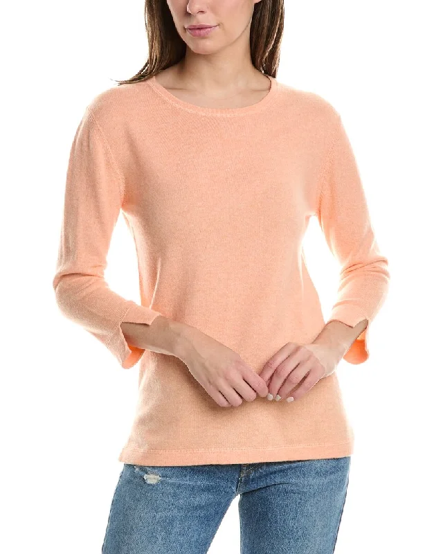 Forte Cashmere 3/4-Sleeve Crew Cashmere Sweater Luxury sweaters