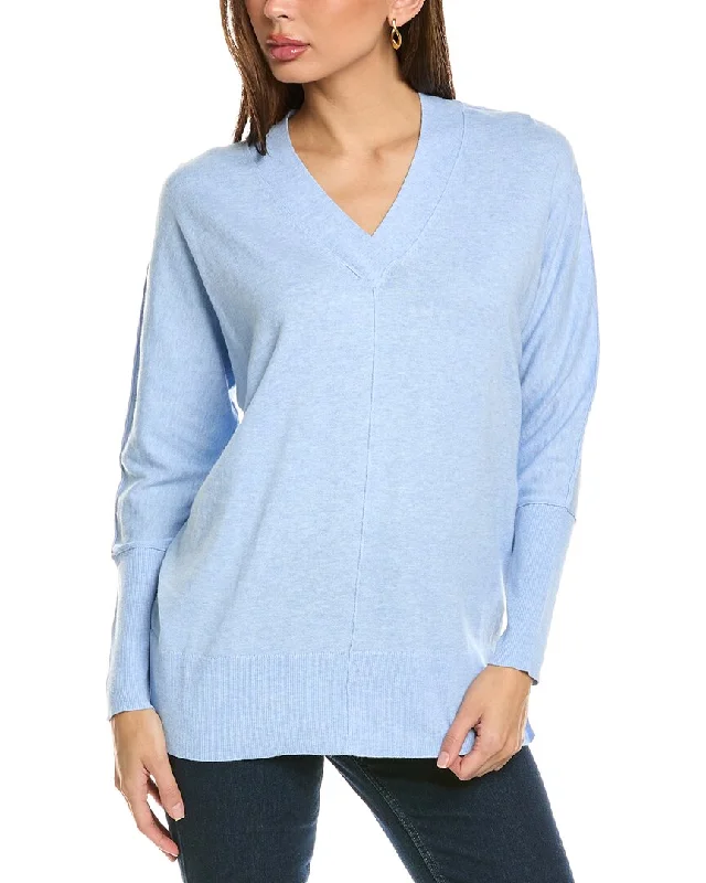 Forte Cashmere Crossover Easy V-Neck Cashmere-Blend Sweater Elegant sweaters