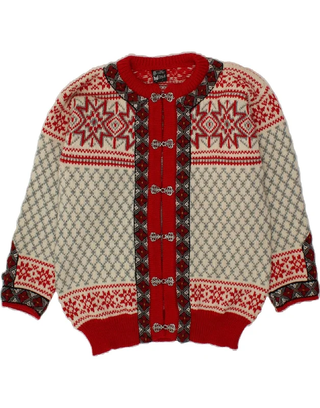 DALE OF NORWAY Womens Cardigan Sweater UK 16 Large Red Fair Isle Eco-friendly sweaters