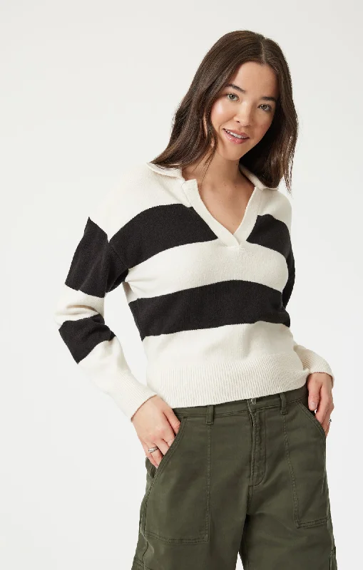 POLO PULLOVER SWEATER IN BLACK Layering sweaters