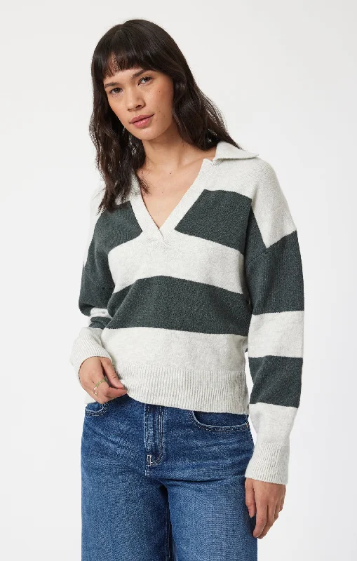 POLO PULLOVER SWEATER IN URBAN CHIC STRIPE Knitted sweaters