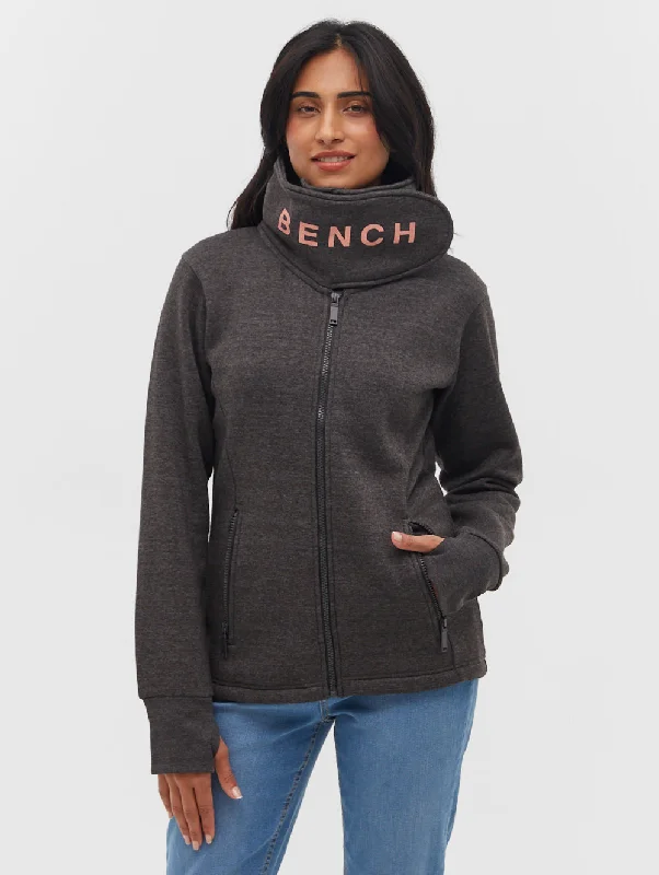 Raquel Zip-Up Wrap Neck Sporty sweaters