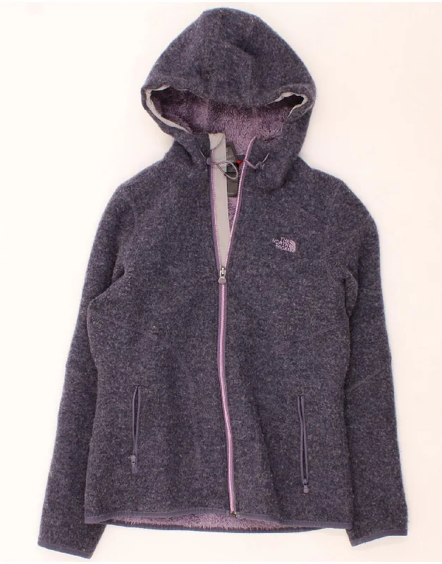 THE NORTH FACE Womens Zip Hoodie Sweater UK 14 Large Purple Polyester Best sweaters for fall