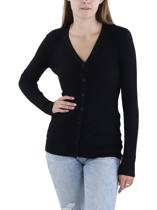 Womens Skinny Ribbed Button down Cardigan Sweater Formal sweaters