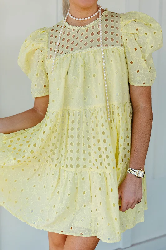 Lighthearted Mini Dress - Lemon Best value mini dresses