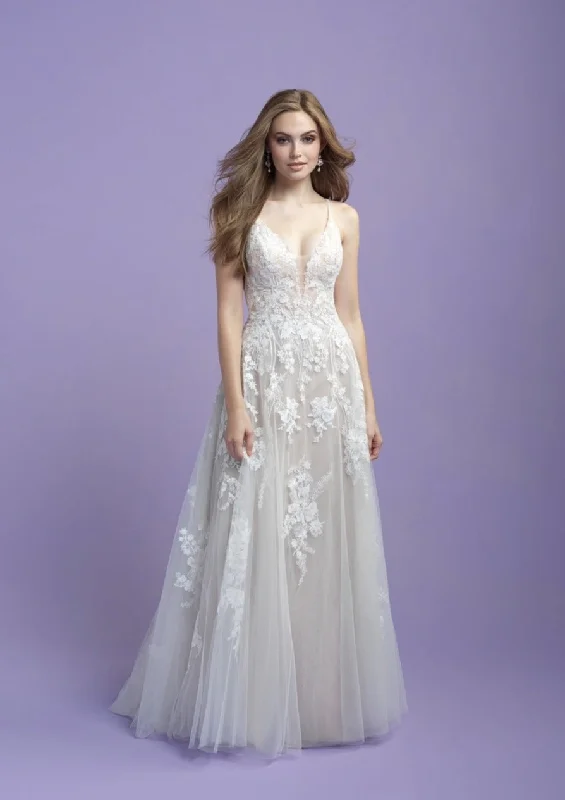 Allure Romance 3400 Wedding Dress Illusion Neckline Gown