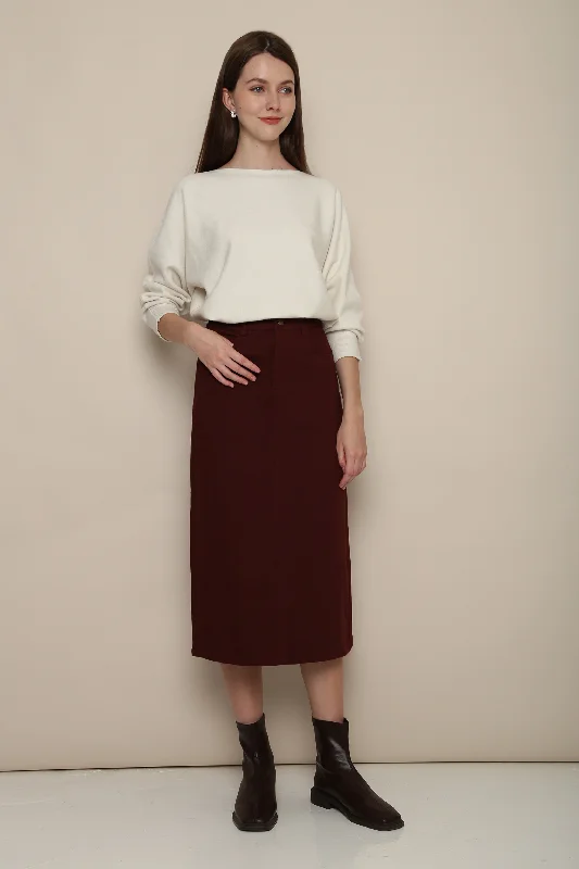 Mirae Column Skirt Burgundy Petite unclassified skirts