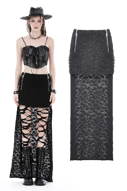 Punk devil hands high low skirt KW312 Knitted unclassified skirts