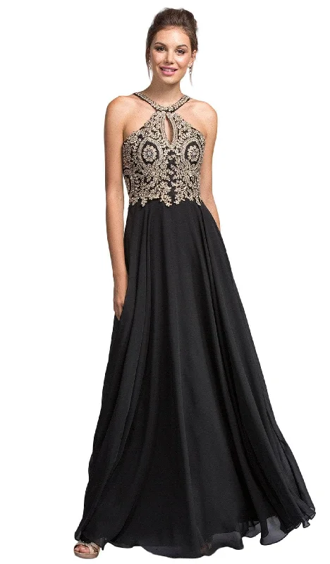 Aspeed Design - Halter V-Back Long Prom Dress L1988 - 1 pc Champ-Gold In Size L Available Best maxi dresses for summer vacation