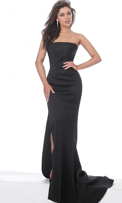 Jovani - 94366 Strapless Straight Neckline Slit Mermaid Gown Silk party dresses