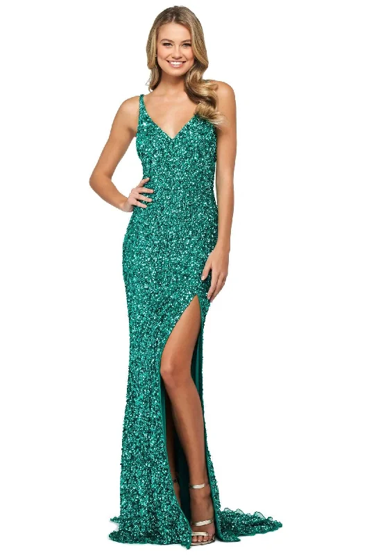 Sherri Hill - 53450 Sleeveless V Neck Long Beaded Dress Fall maxi dresses