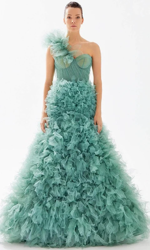 Tarik Ediz 98265 - Ruffled Tulle Evening Gown Modest party dresses