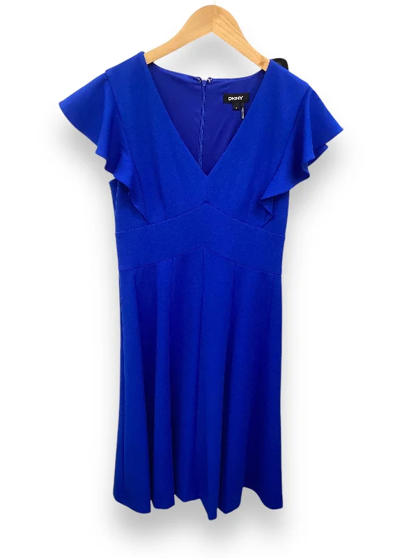 Dress Casual Midi By Dkny In Blue, Size: M Long sleeve midi dresses