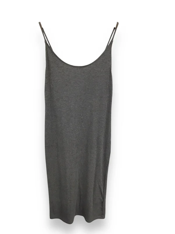 Dress Casual Midi By H&m In Grey, Size: M Silk midi dresses