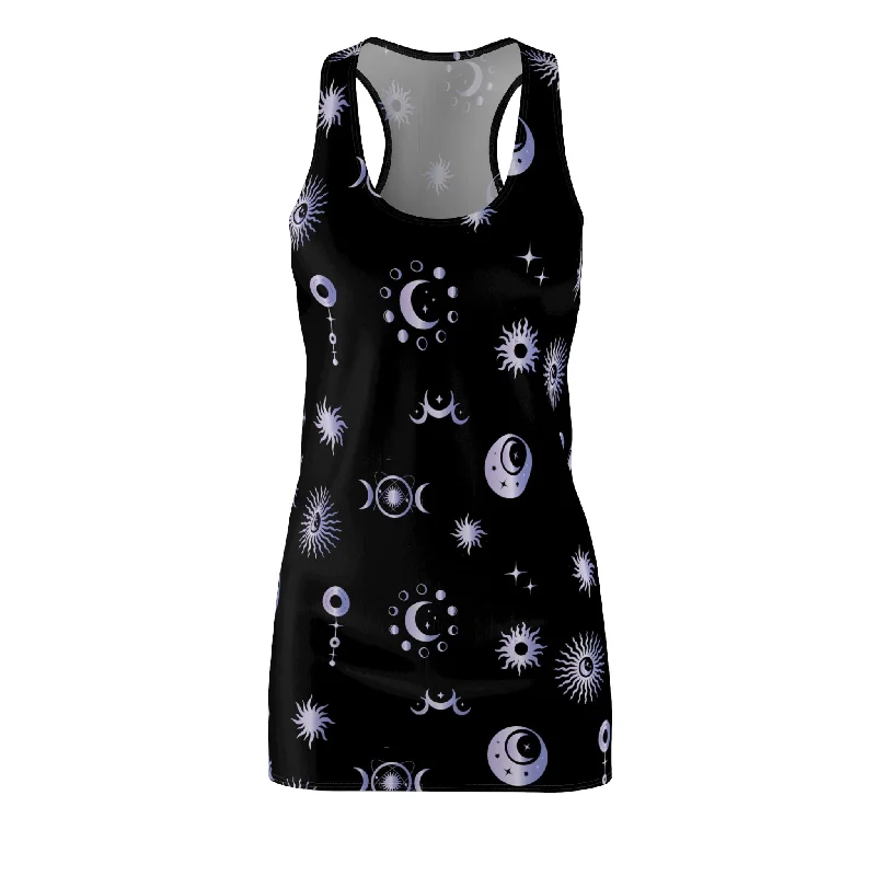 Celestial Pattern - Women's Cut & Sew Racerback Dress (AOP) Lace floral dresses