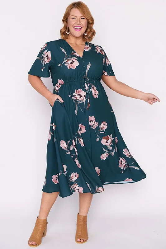 Marley Teal Floral Dress Maxi floral dresses