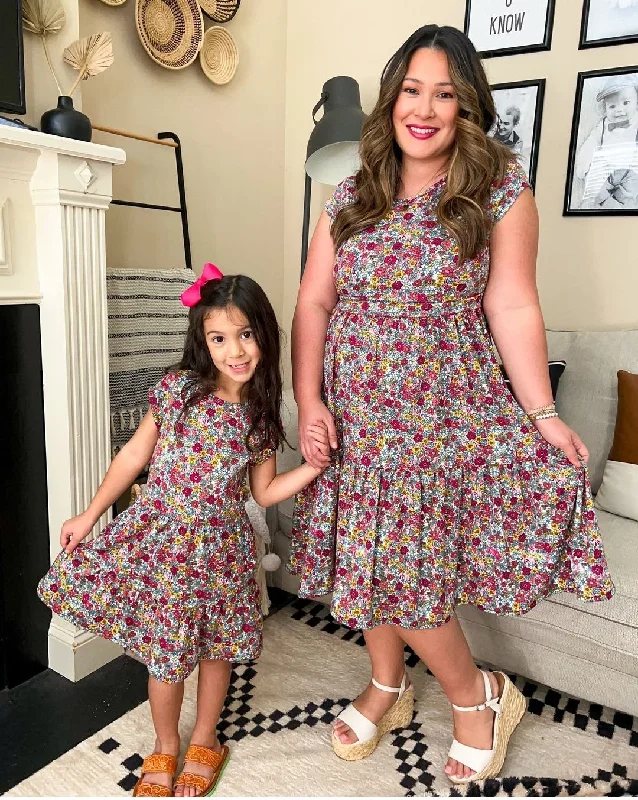 Customizable "Wildflower Dreams" Multicolored Floral Tiered Nursing Friendly Dress Versatile floral dresses for all occasions