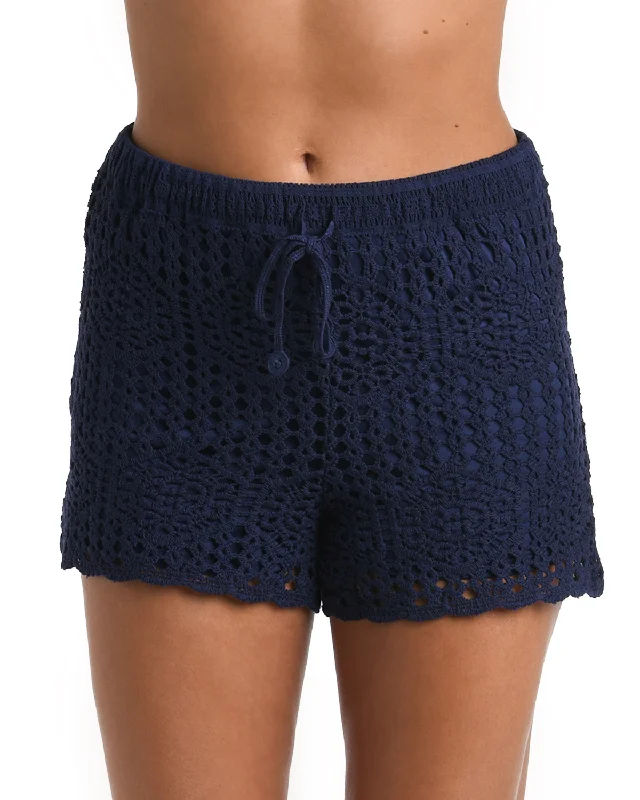 2024 La Blanca Waverly Covers Crochet Beach Shorts - Lb3zw64 Summer Mini Skirt