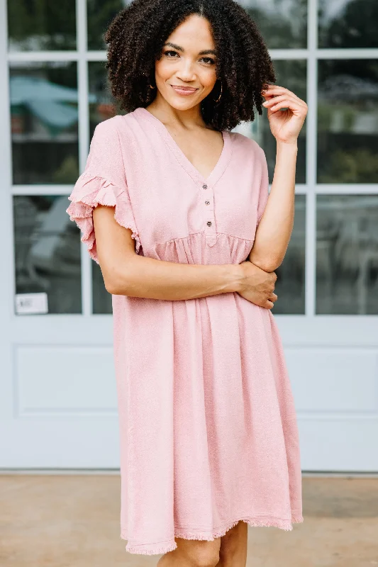 Before I Go Rose Pink Linen Dress Printed unclassified dresses