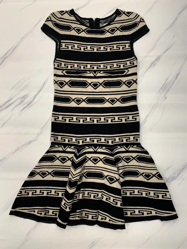 Dress Designer By Alice + Olivia In Black & Cream, Size: S Denim unclassified dresses