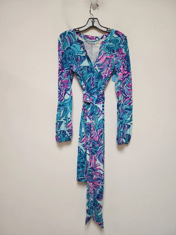 Dress Designer By Lilly Pulitzer In Multi-colored, Size: M Long sleeve unclassified dresses