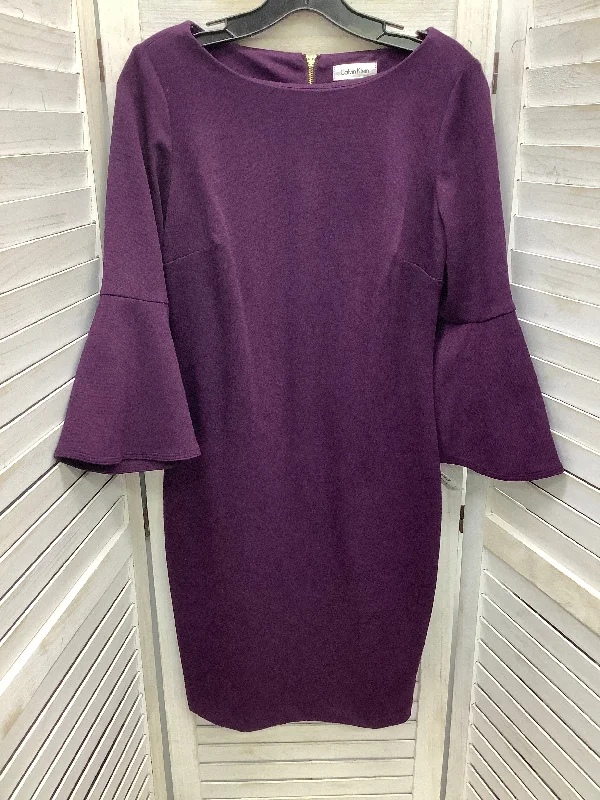 Dress Work By Calvin Klein In Purple, Size: 6 Discounted unclassified dresses