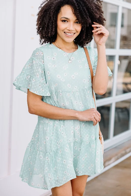 Find Your Way Sage Green Swiss Dot Dress Tulle unclassified dresses