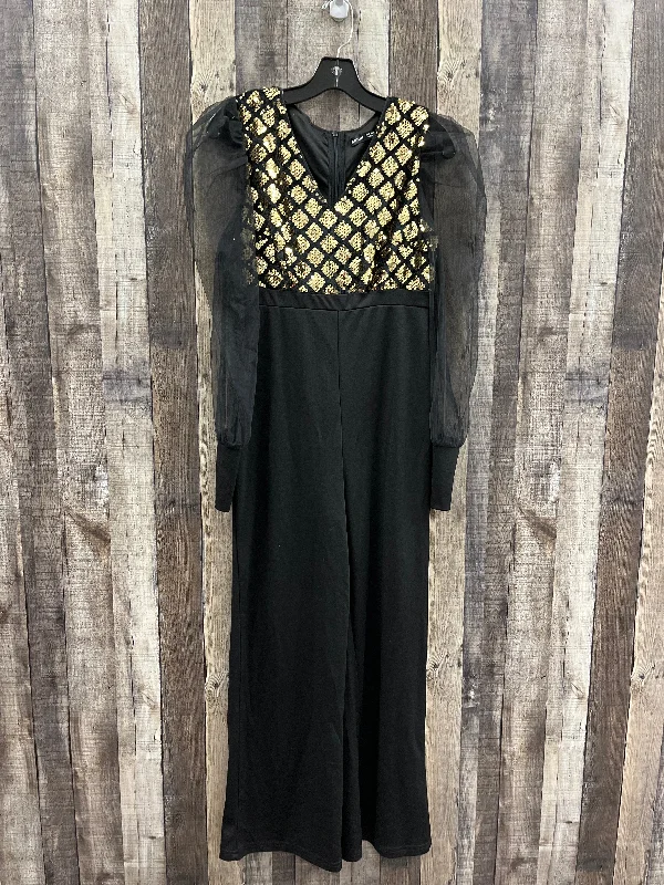 Jumpsuit By Shein In Black & Gold, Size: M Plus size unclassified dresses