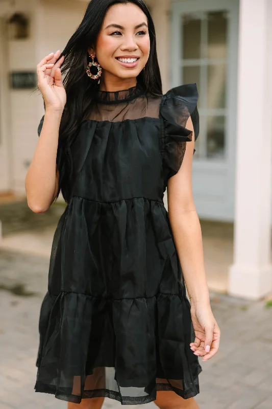 Keep Watch Black Ruffled Dress Travel unclassified dresses