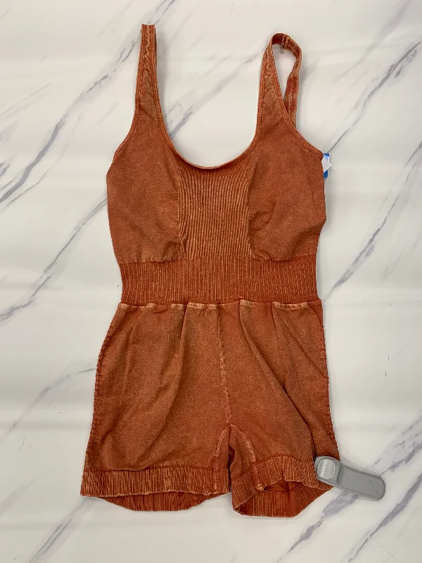 Romper By Free People In Orange, Size: Xs Dark color unclassified dresses