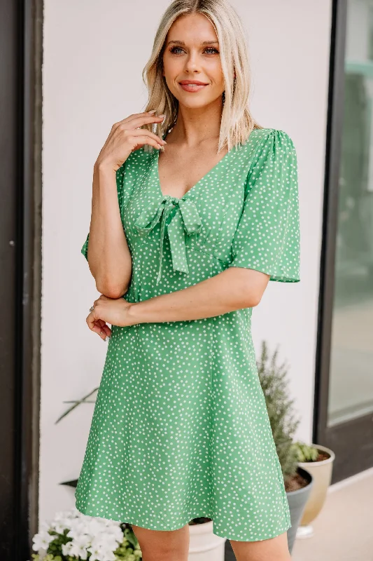 Stay With You Green Polka Dot Dress Trendy unclassified dresses