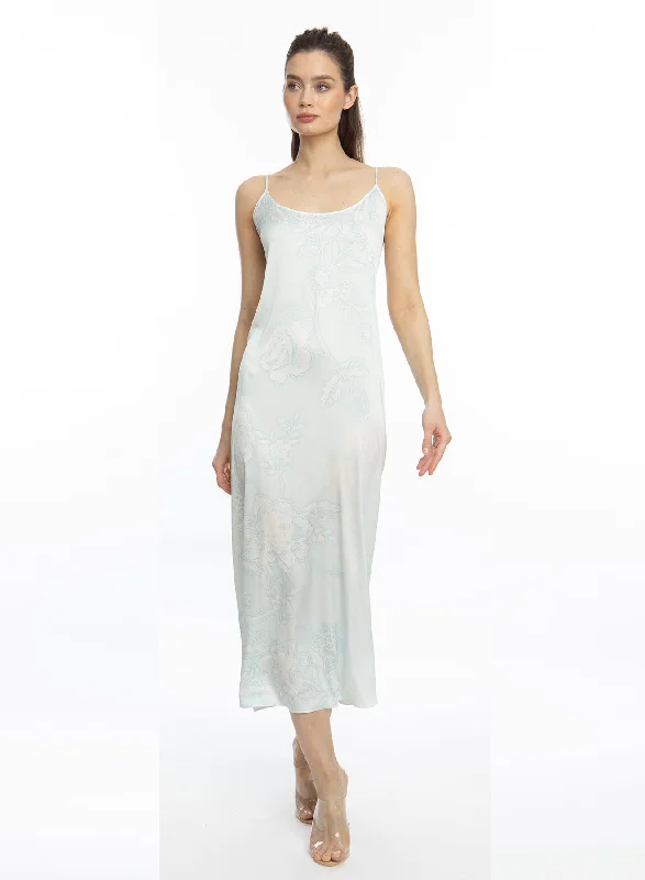 Bliss Arctic Blue Long Chemise Full Maxi Skirt