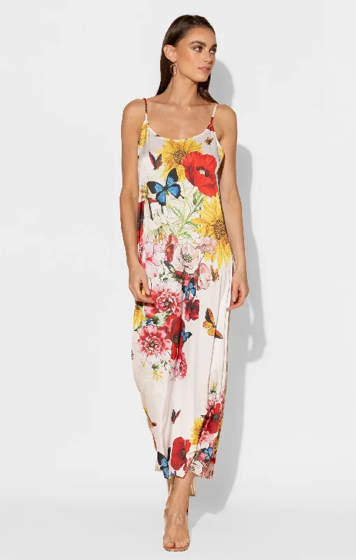 Bouquet Long Chemise V-neck Maxi Skirt